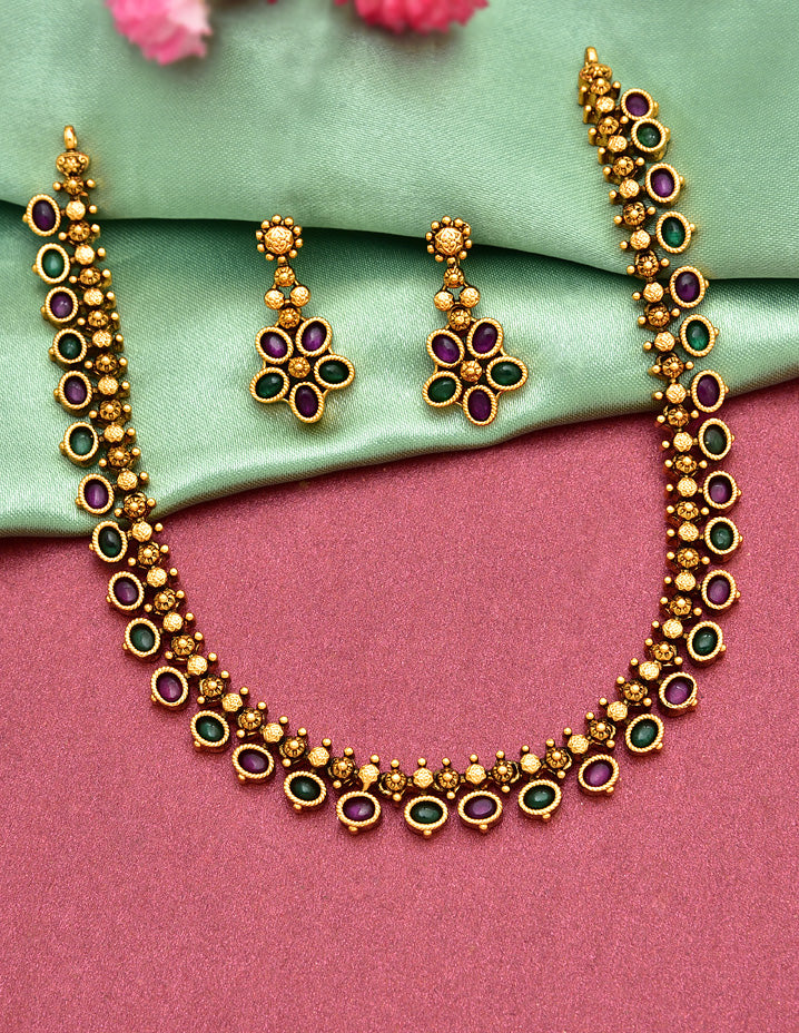 Antique Kempu Necklace Set