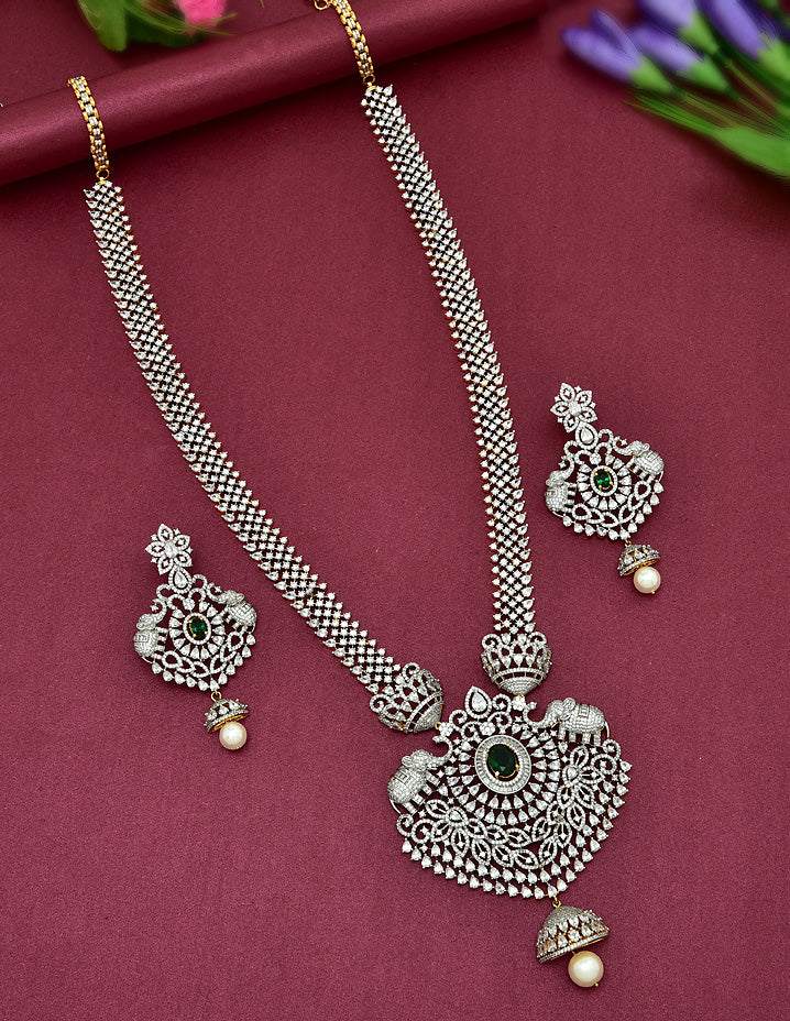 Zirconia Ganga Jamuna Long Haaram