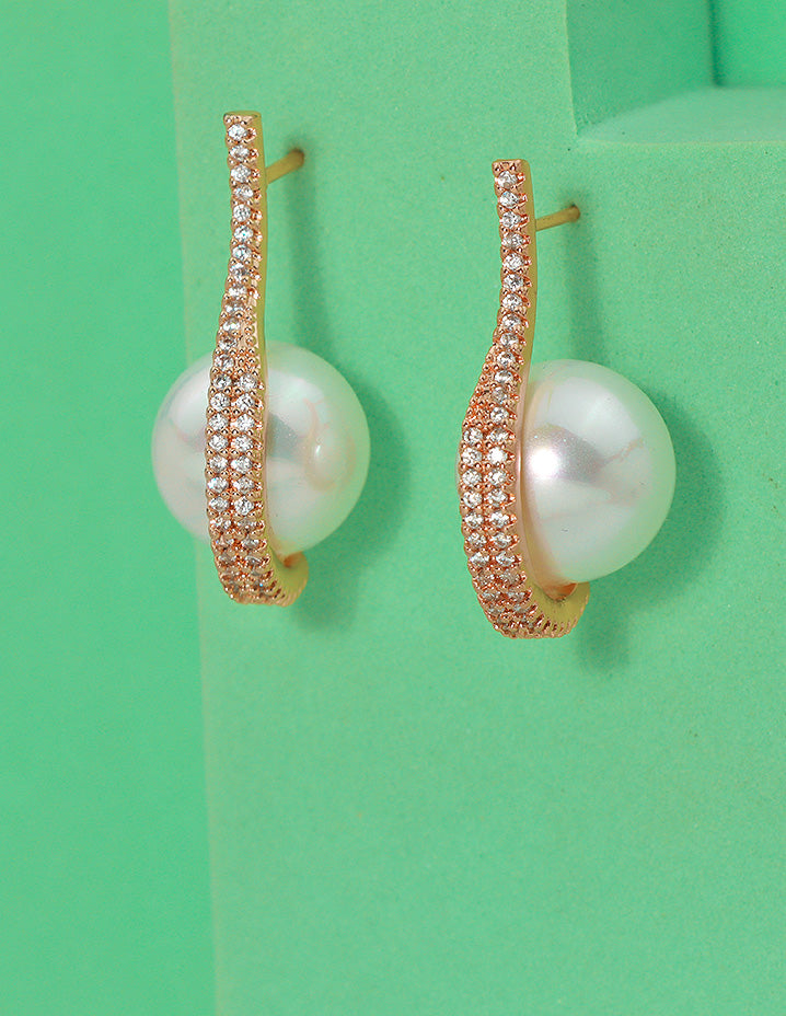 Designer Royal Pearl Stud Earrings