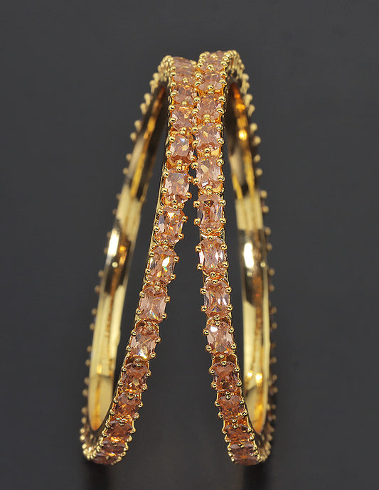 Designer Zirconia Gold Polish Bangle