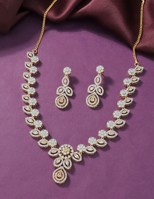 Designer GJ Polish Zirconia Necklace Set
