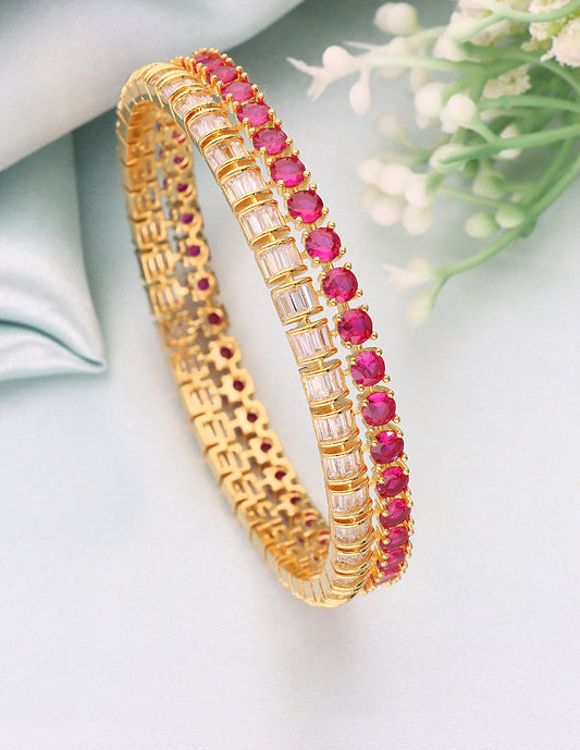 Designer Zirconia Gold Plated Bangles