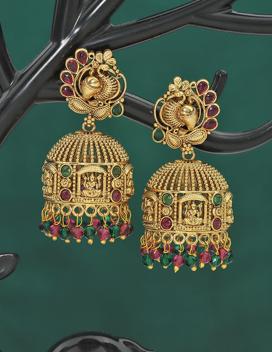 Designer Matt Kempu  lakshmi Devi Temple Jhumka Earrings
