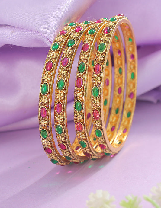 Designer Matt Kempu Stone Bangles