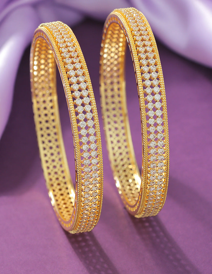Designer Zirconia Gold Plated Bangles