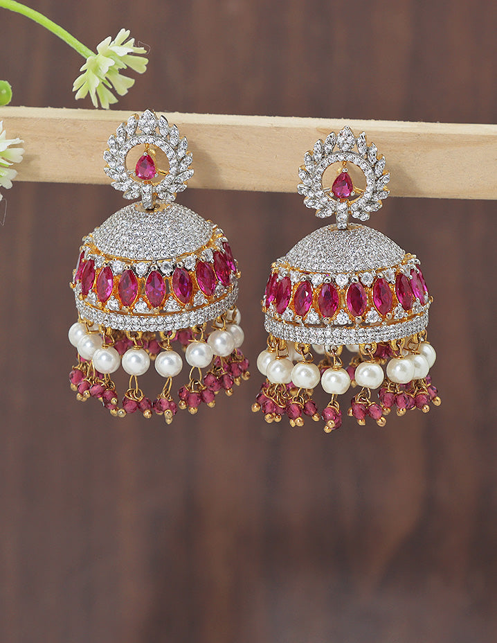Zirconia Jhumka Earrings