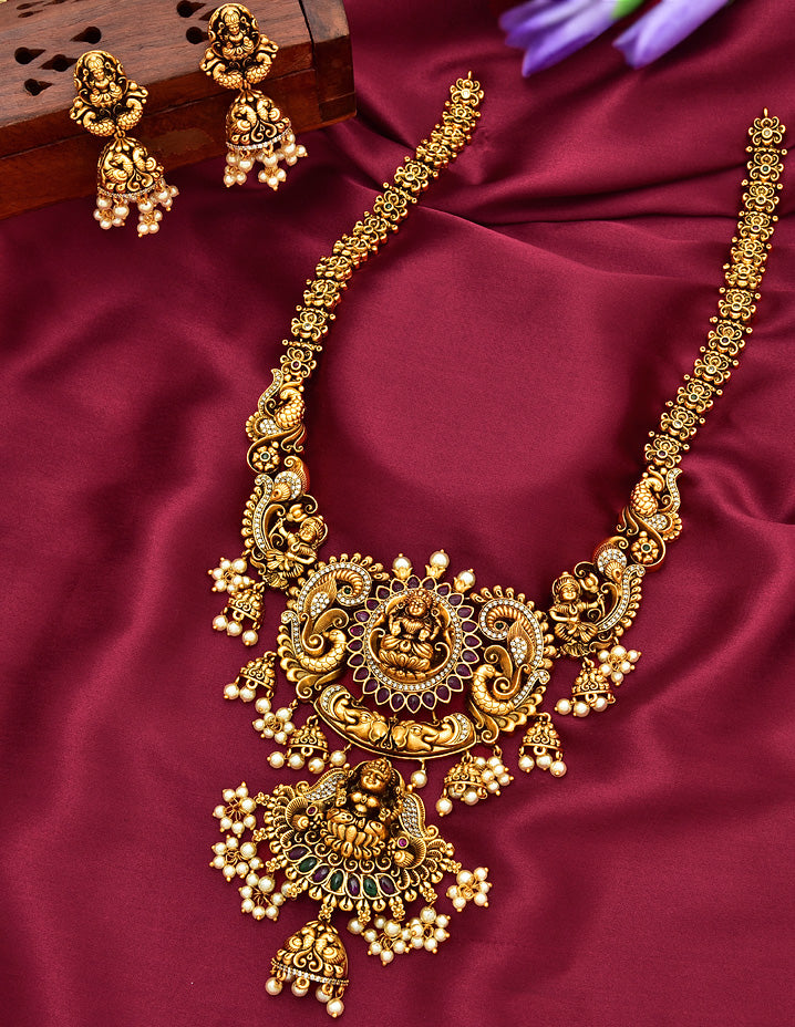 Antique Lakshmi Devi Long Haaram 128047