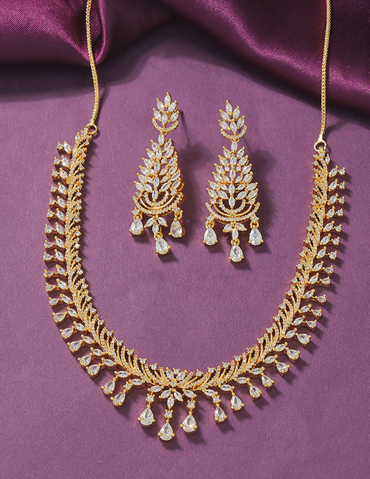 Designer Zirconia Crystal Elegance Necklace Set