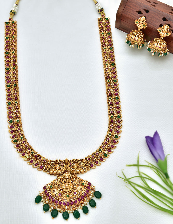 Designer Antique Lakshmi Devi Grand Wedding Long Haaram