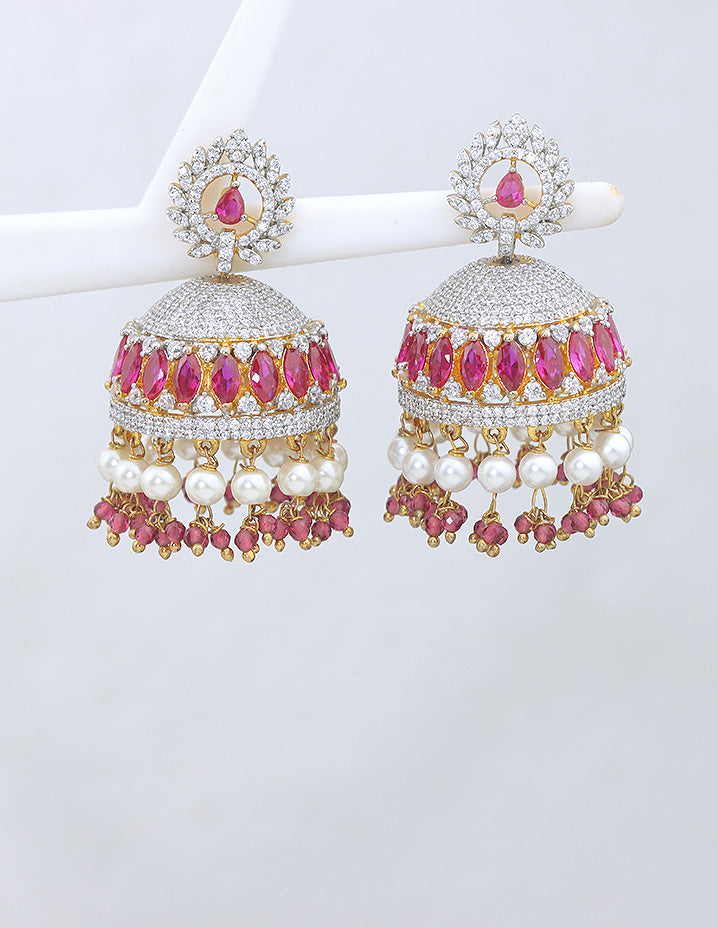 Zirconia Jhumka Earrings