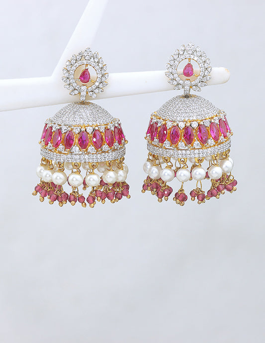 Zirconia Jhumka Earrings