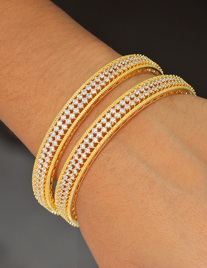 Designer Zirconia Gold Plated Bangles