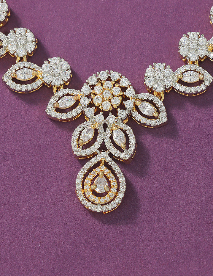 Designer GJ Polish Zirconia Necklace Set