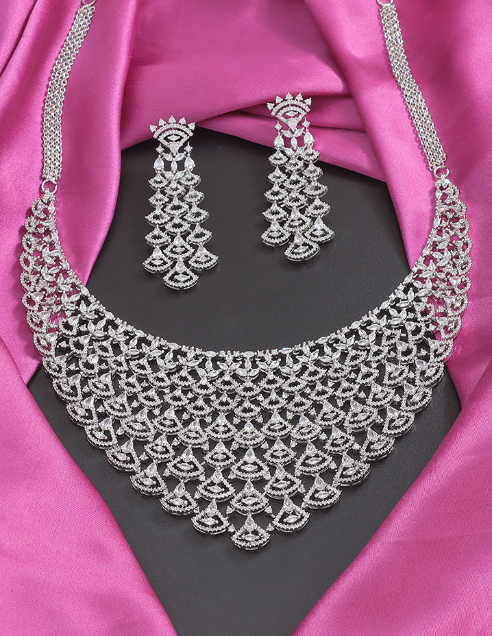 Designer Zirconia Bridal Necklace Set
