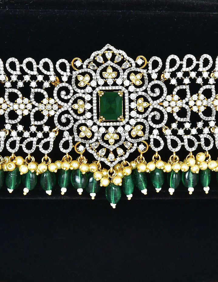 GJ Polish Zirconia Designer Chain Vaddanam