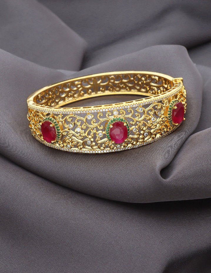Zirconia Gold Polish Kada Bracelet – Violet & Purple Designer Fashion  Jewellery