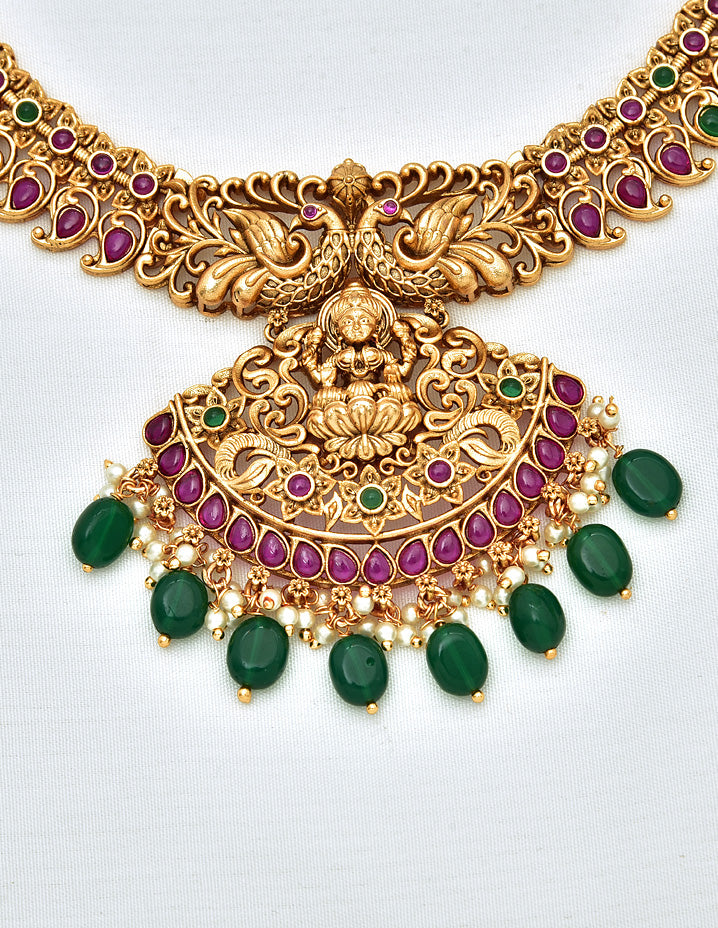 Designer Antique Lakshmi Devi Grand Wedding Long Haaram