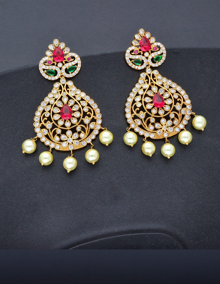 Mango Shape Zircon Necklace Set