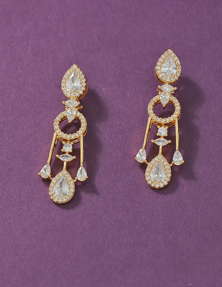 Designer Gold Polish Zirconia Necklace Set