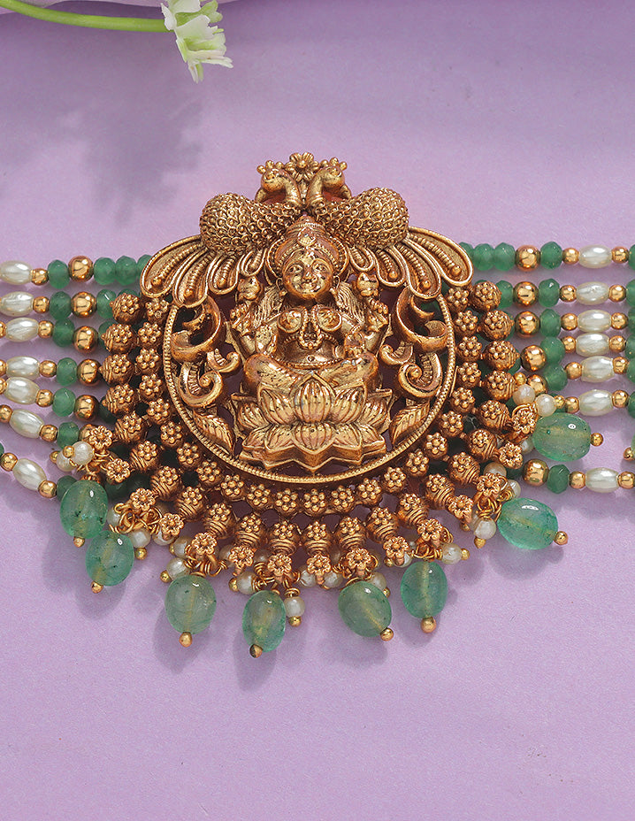Designer Matt Lakshmi Devi Beads Chain Vaddanam