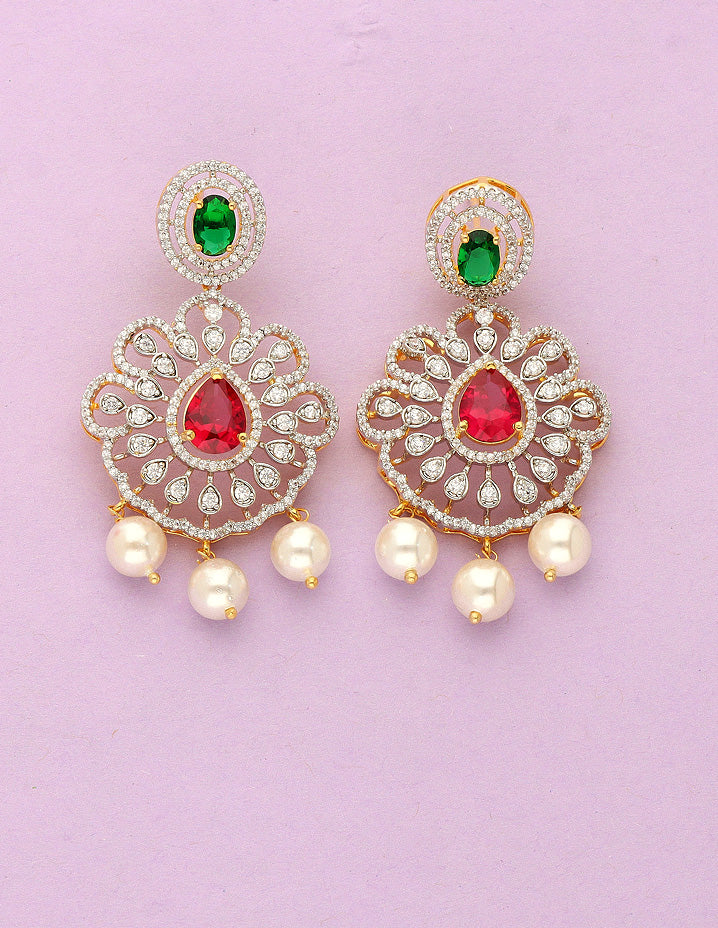 Designer GJ Polish Zirconia Necklace Set