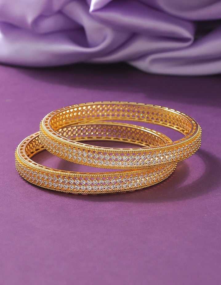 Designer Zirconia Gold Plated Bangles