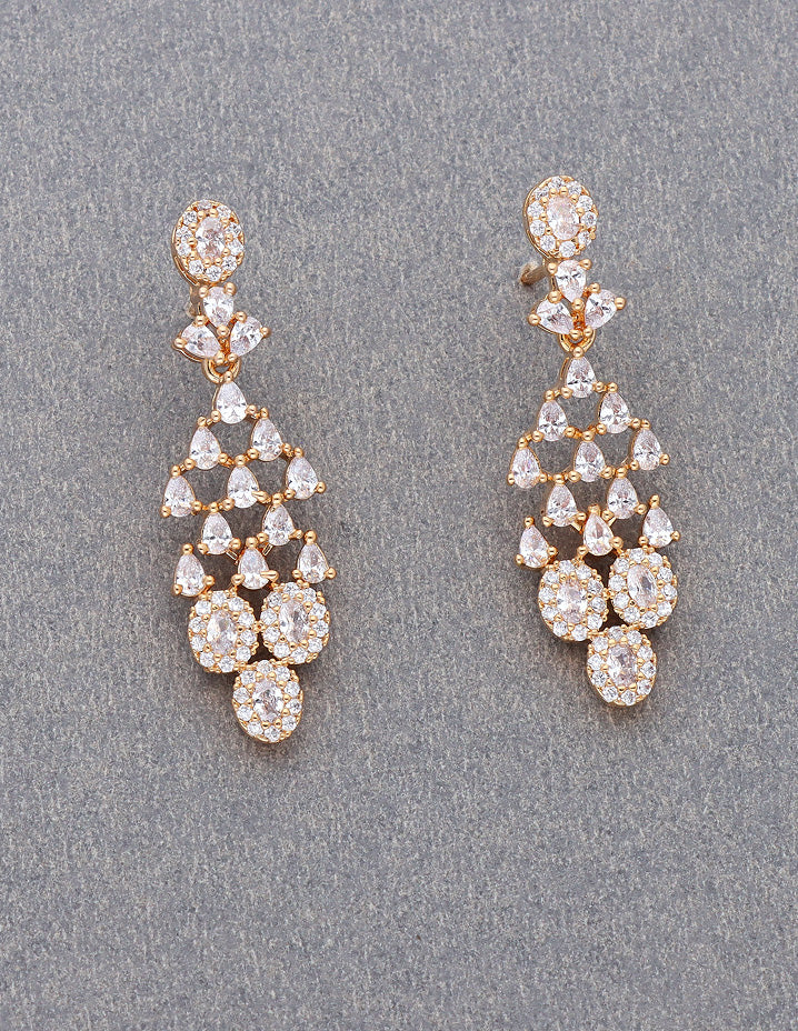 Gold Polish Zirconia Necklace Set 128438