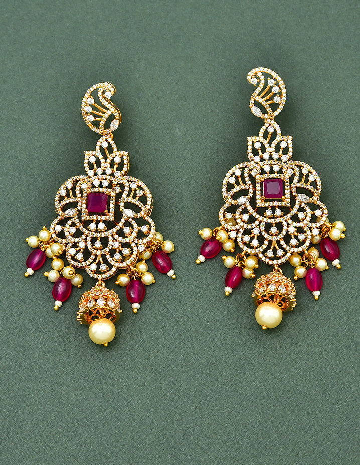 Designer Carat Polish Zirconia Long Haaram