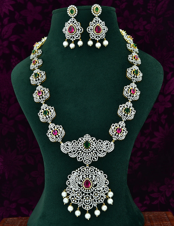 Designer GJ Polish Zirconia Long Haaram