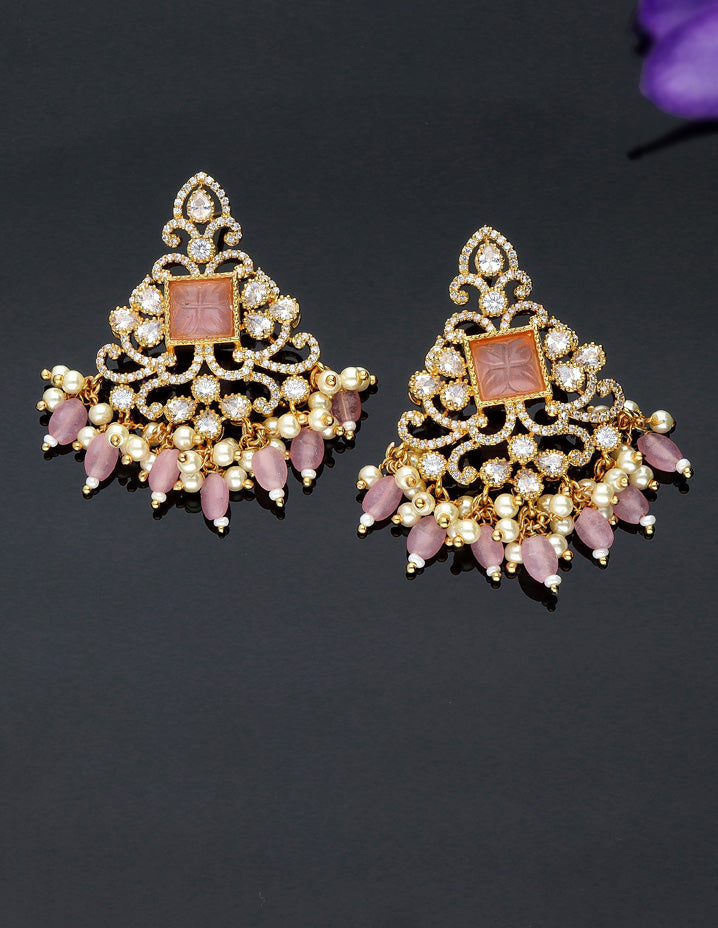 Zirconia Two Layered Moissanite Stone Necklace Set