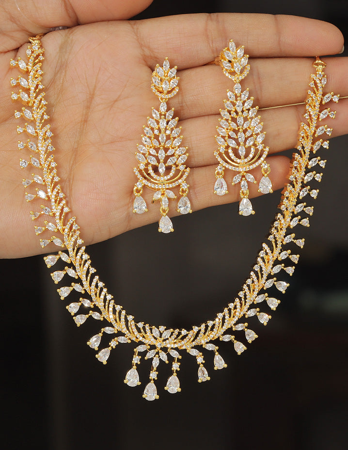 Designer Zirconia Crystal Elegance Necklace Set