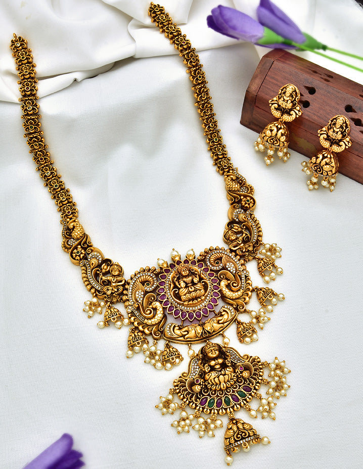 Antique Lakshmi Devi Long Haaram 128047