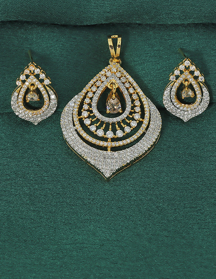 Designer Zirconia GJ Polish Pendant Set