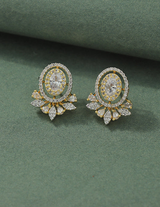 Designer Zirconia Floral Stud Earrings