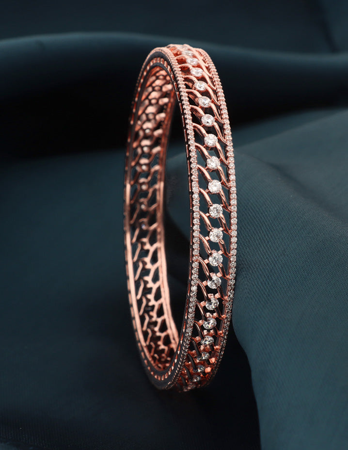 Zircon Kada Bangle zbgl10872/Rose Gold