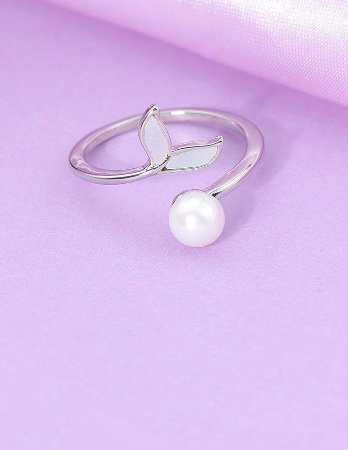 Designer Zirconia MOP Adjustable Finger Ring