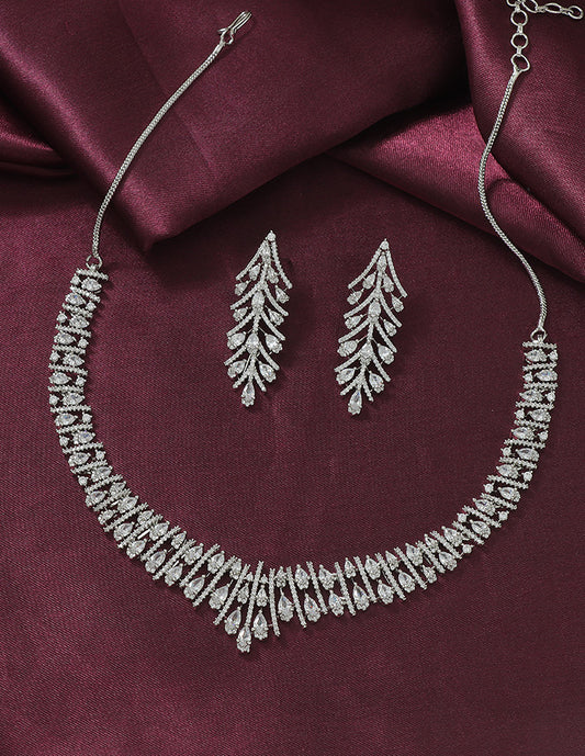 Designer Zirconia Crystal Elegance Necklace Set
