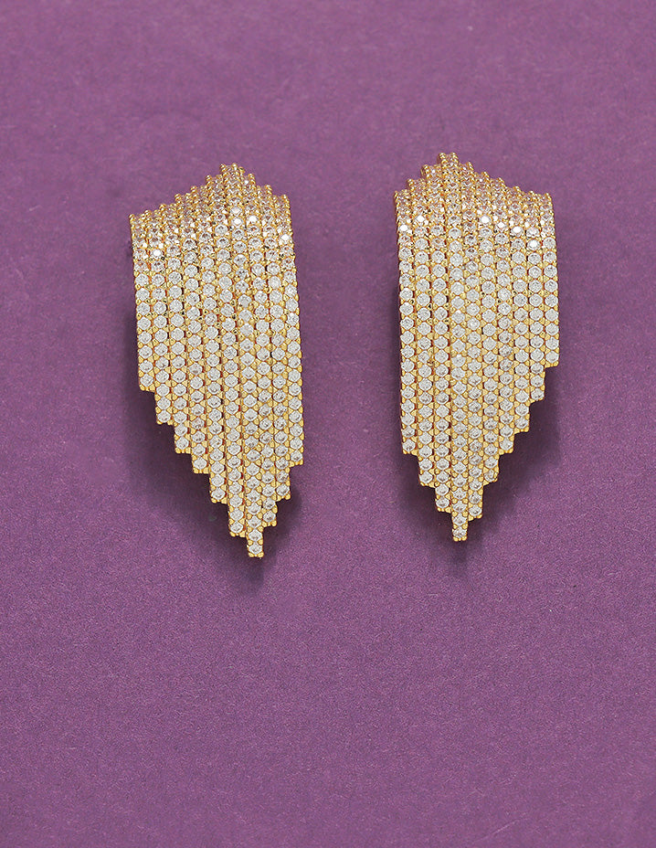 Designer Zirconia Radiant Cascade Earrings