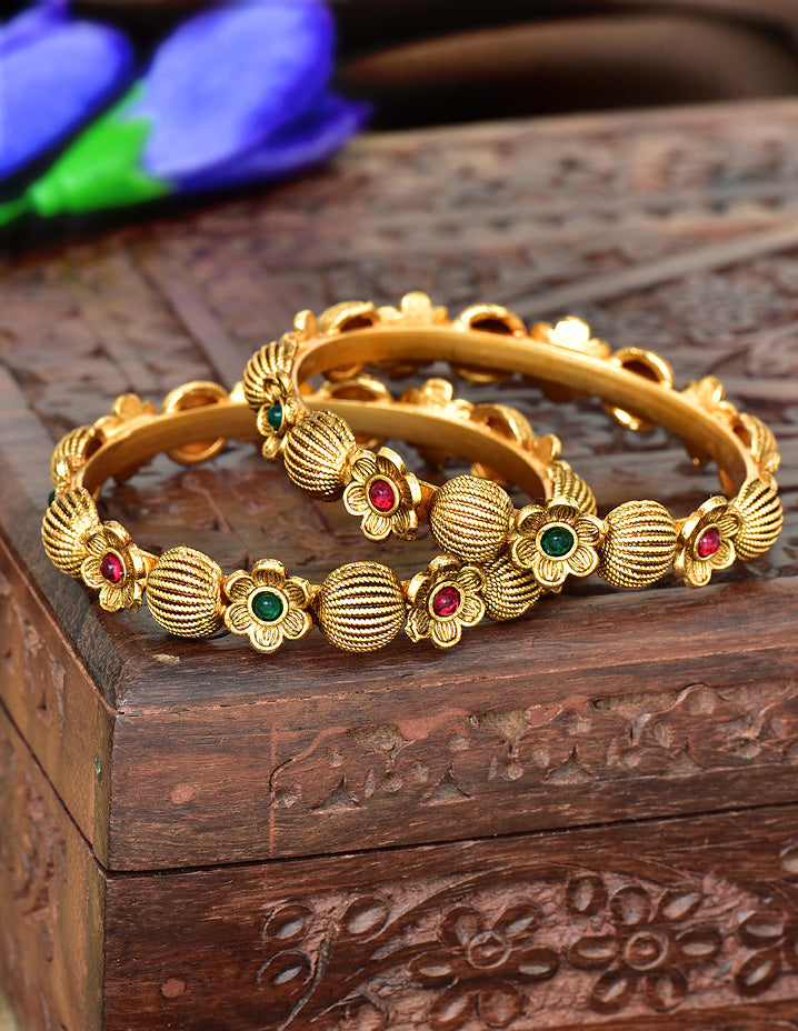 Antique Kempu Matt Baby Bangles zbgl10926