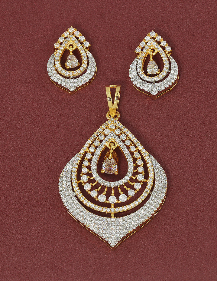 Designer Zirconia GJ Polish Pendant Set