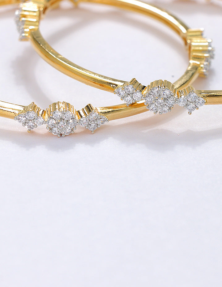Designer Zirconia Golden Sparkle Stack Bangles