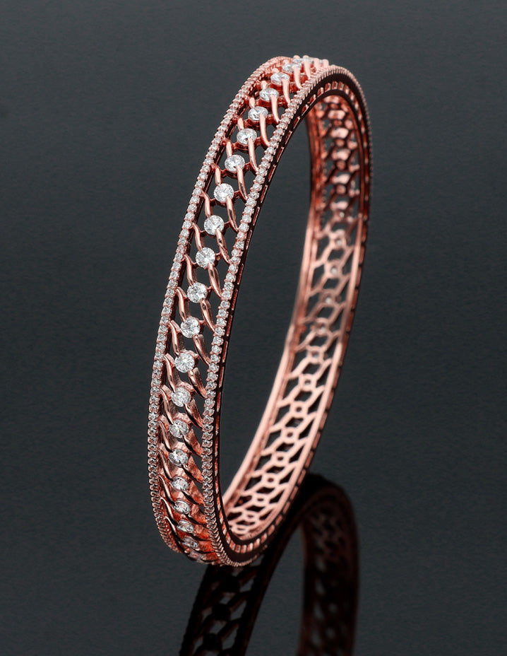 Zircon Kada Bangle zbgl10872/Rose Gold