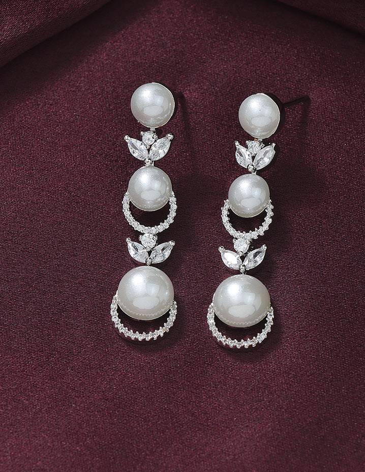 Designer Zirconia Pearl Necklace Set