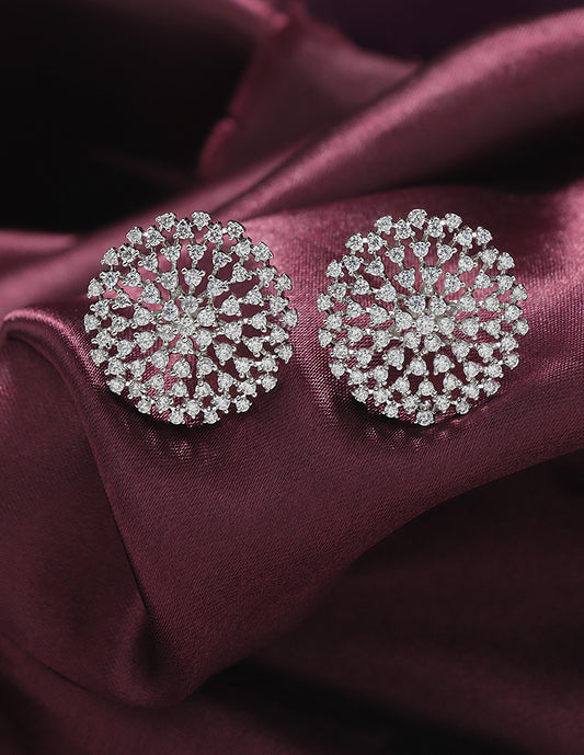 Designer Zirconia Floral Stud Earrings