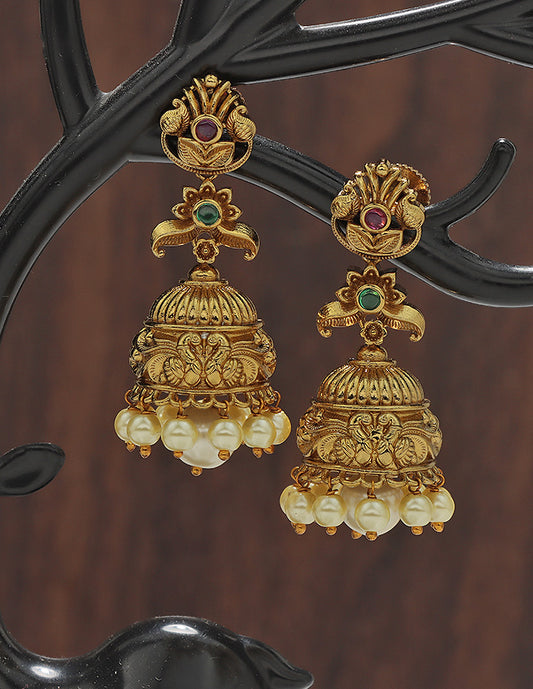 Designer Matt Kempu Floral Design Jhumka Earrings