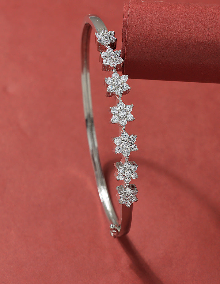 Designer Zirconia Flower Shaped Bracelet