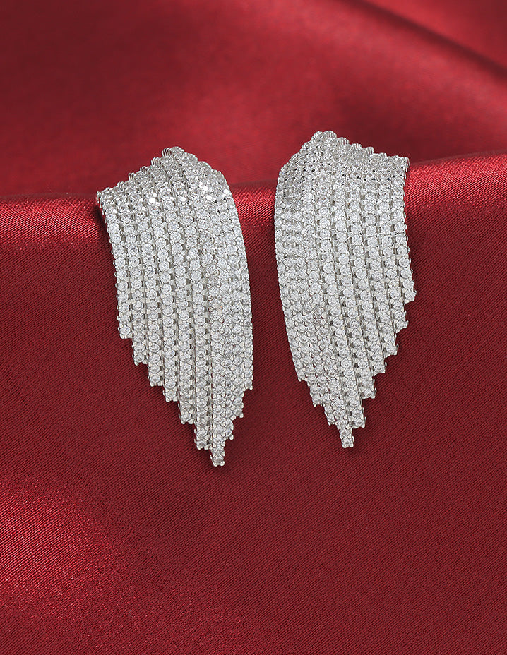 Designer Zirconia Radiant Cascade Earrings