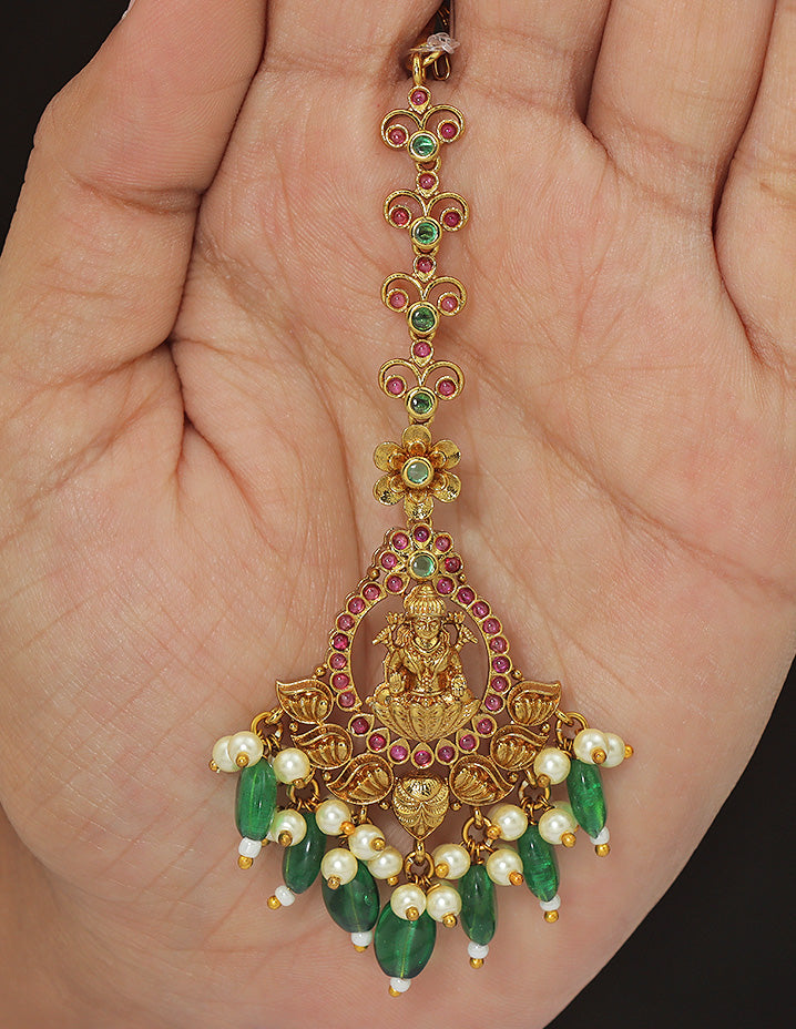 Designer Antique Lakshmi Devi Maang Tikka