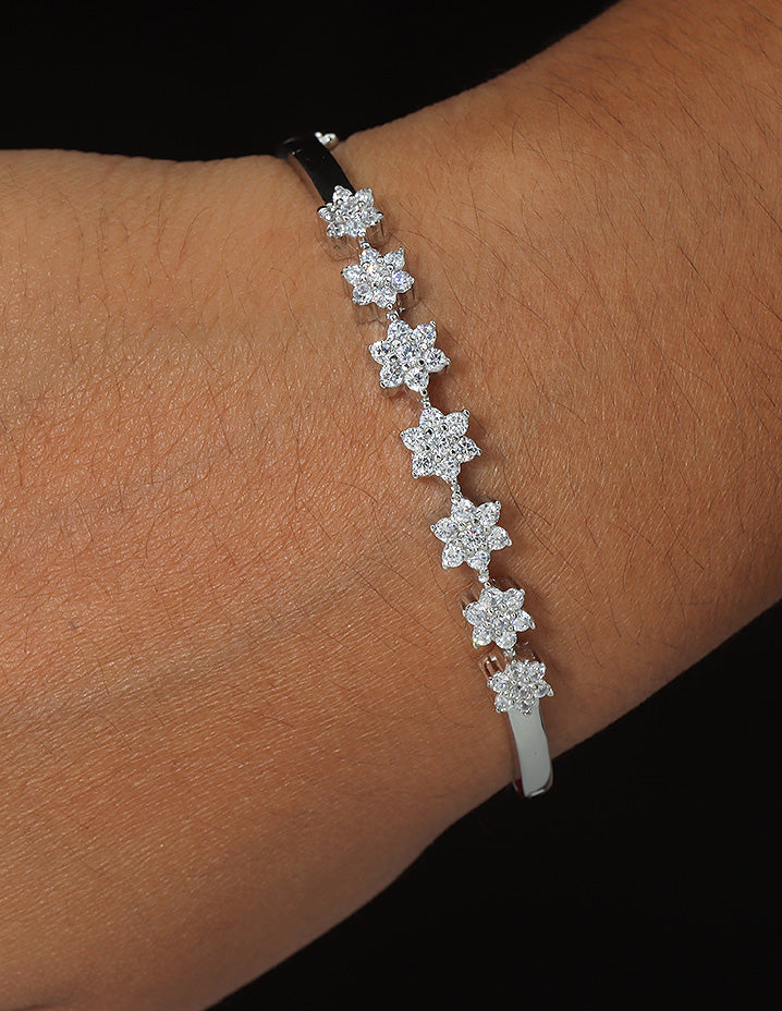 Designer Zirconia Flower Shaped Bracelet