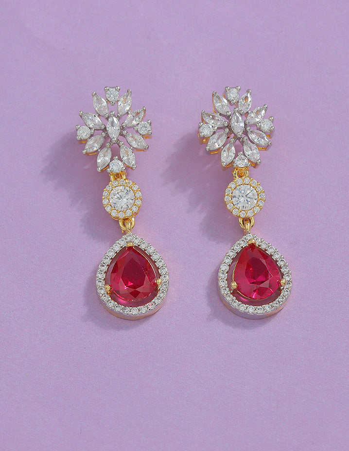 Designer Zirconia Floral Elegance Necklace Set